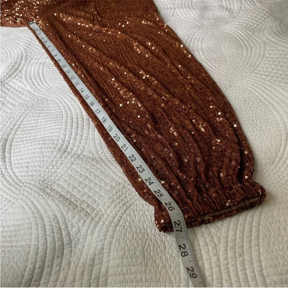 Free People Morelia Sequin Jogger Pants in Bronze size small - Picture 12 of 16